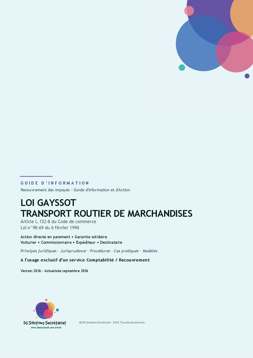 Guide d'information sur l'Action Directe en Paiement (Loi Gayssot Transports)