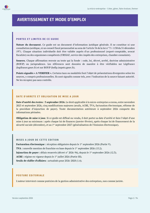 Guide d'information sur la Micro-entreprise