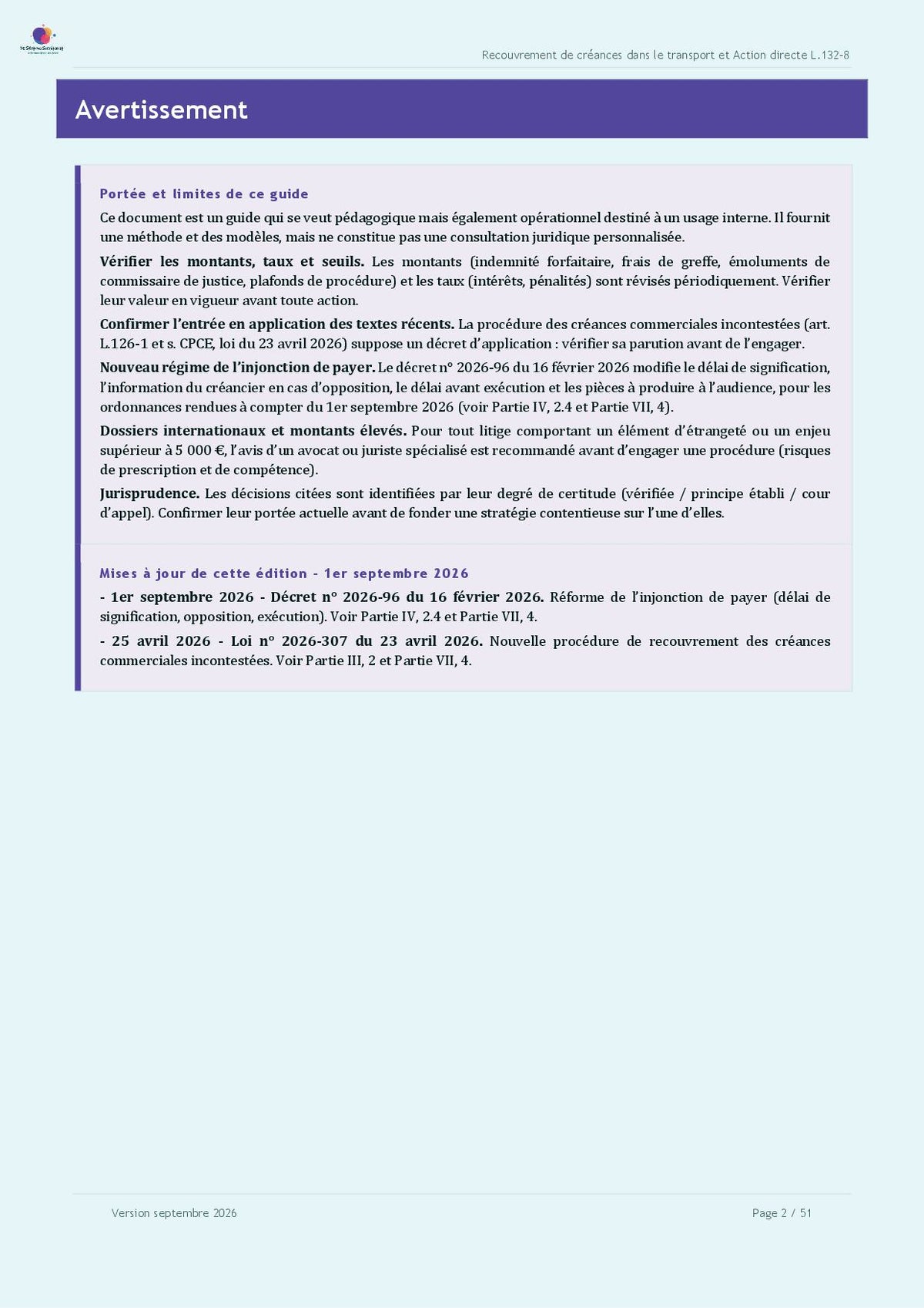 Guide pratique "Le recouvrement de créances et la Loi Gayssot dans le transport routier de marchandises"
