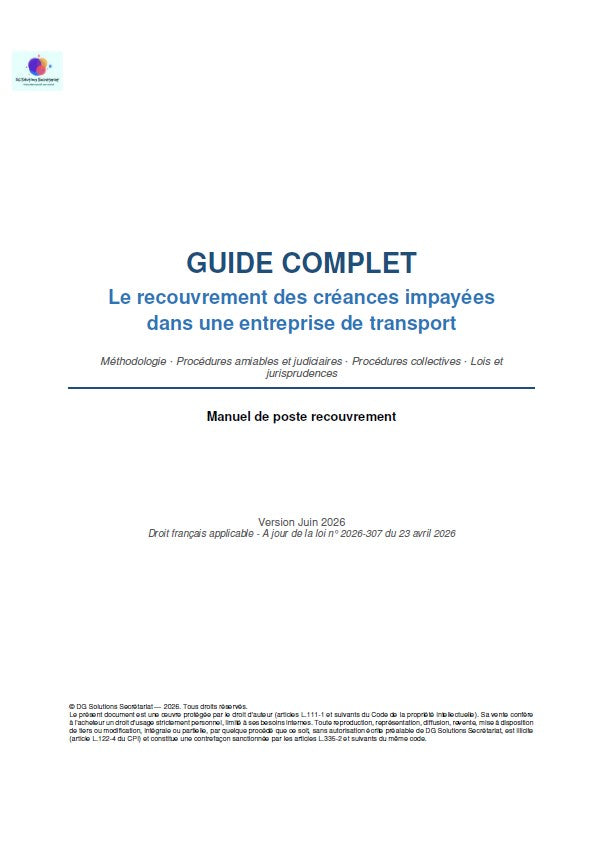 Guide pratique du recouvrement de créances dans le transport